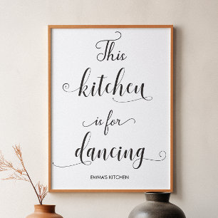 Black White Kitchen Funny Quote Typography Poster
