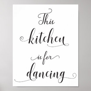 Black White Kitchen Quote Typography Poster