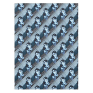 Black + White Kitten Tablecloth