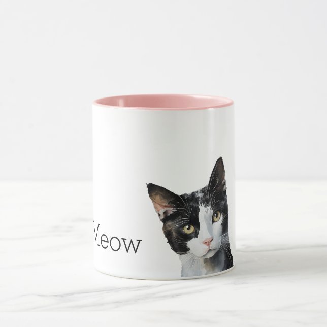 Black White Kitty Cat Mug (Center)