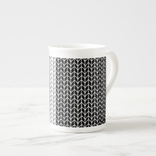 BLACK & WHITE KNIT Bone China Mug