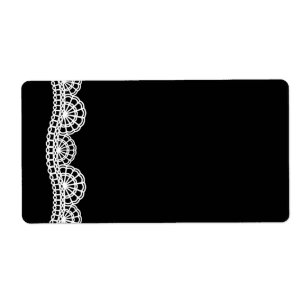 Black & White  Lace Avery Wedding Address Labels