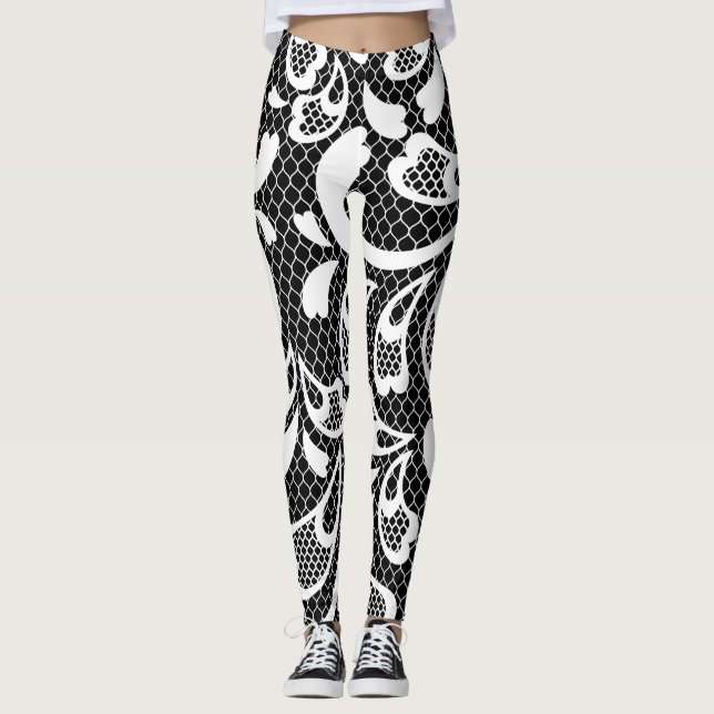 Black & White Lace Leggings (Front)