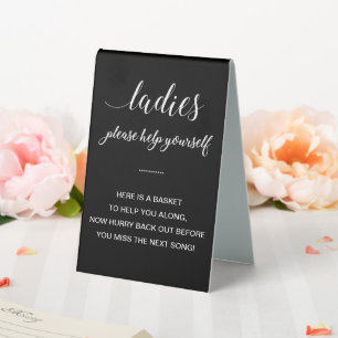 Black White Ladies Women’s Bathroom Basket Wedding