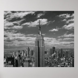 Black & White landscape of New York City skyline Poster
