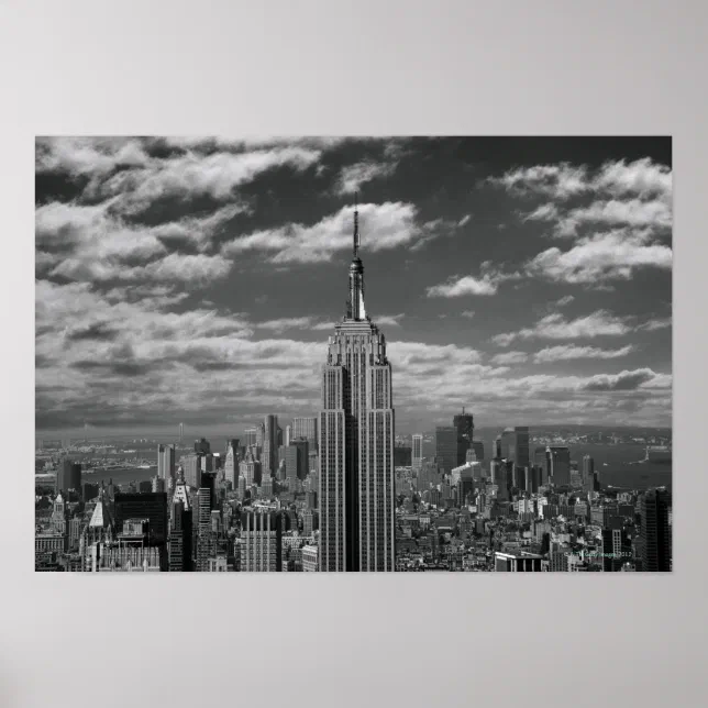 Black & White landscape of New York City skyline Poster | Zazzle