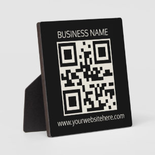 Black & White Landscaping QR Code Sign Plaque