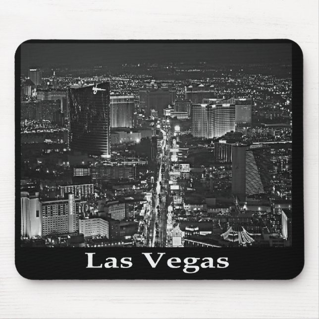 Black & White Las Vegas Strip Mousepad (Front)