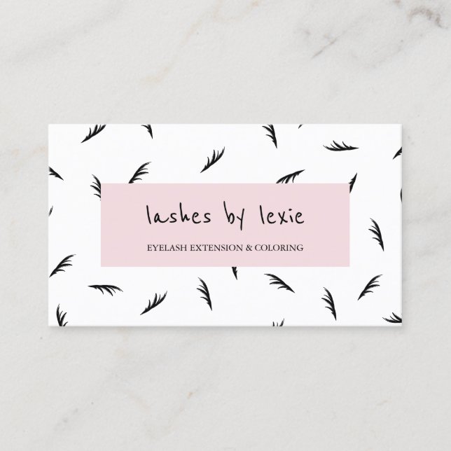 Black White Lash Pattern Lash Artist Business Card (Front)