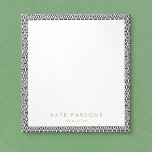 Black White Lattice Pattern Notepad<br><div class="desc">Black and white lattice pattern background..  For additional matching marketing materials,  custom design or
logo enquiry,  please contact me at maurareed.designs@gmail.com and I will reply within 24 hours.
For shipping,  card stock enquires and pricing contact Zazzle directly.</div>