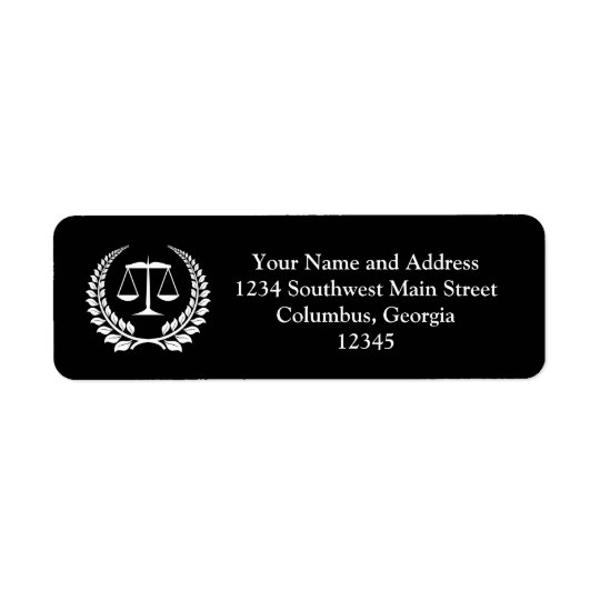 Black/White Laurel Law School Graduation Return Address Label