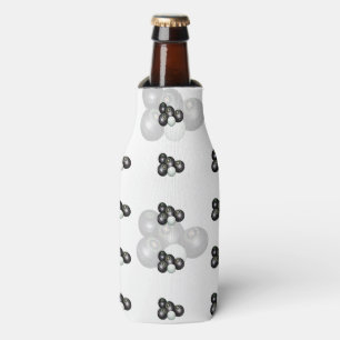 Black White Lawn Bowls Pattern, Bottle Cooler