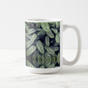 Black & White Leaf Pattern Coffee Mug