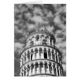 Black White Leaning Tower of Pisa Italy