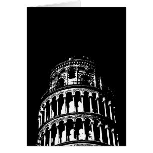 Black White Leaning Tower of Pisa Italy