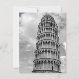 Black White Leaning Tower of Pisa Italy