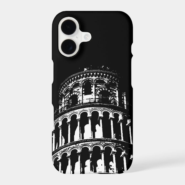 Black White Leaning Tower of Pisa Italy (Back)