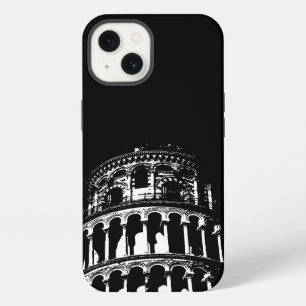 Black White Leaning Tower of Pisa Italy iPhone 13 Case