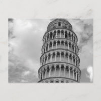 Black White Leaning Tower of Pisa Italy