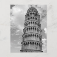 Black White Leaning Tower of Pisa Italy
