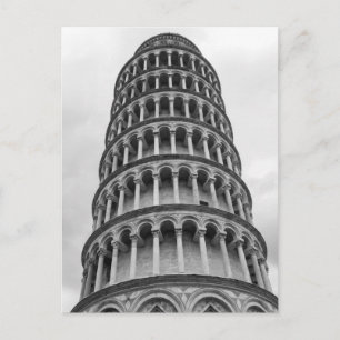 Black & White Leaning Tower of Pisa Italy Postcard