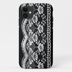 Black & White Leather & Lace iPhone 11 Case