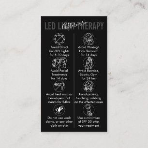 Black White Led Light Therapy Skin Aftercare Business Card