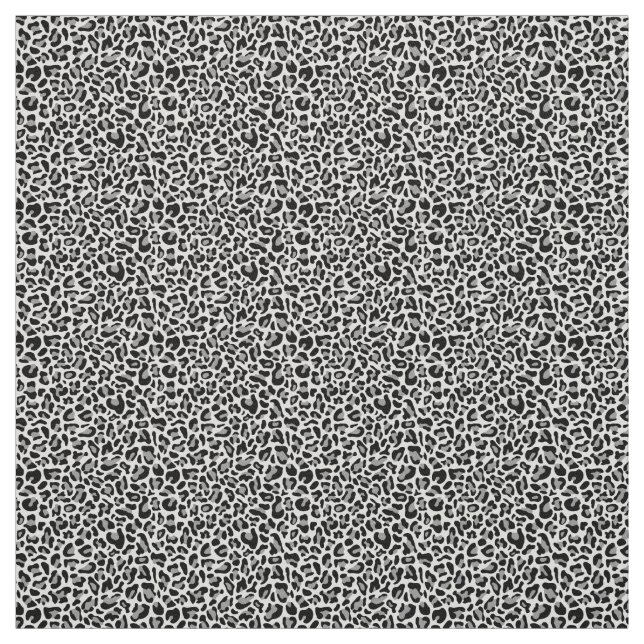 Black White Leopard Animal Print Chic Style Fabric (Swatch)