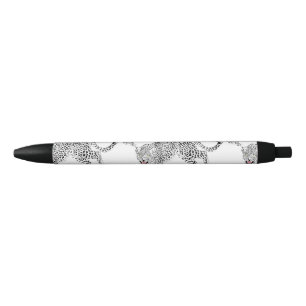 Black White Leopard Black Ink Pen