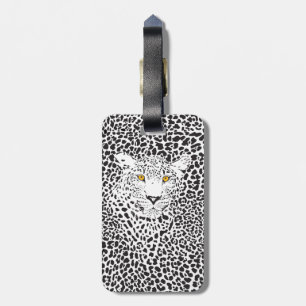 Black & White Leopard Camouflaged Luggage Tag