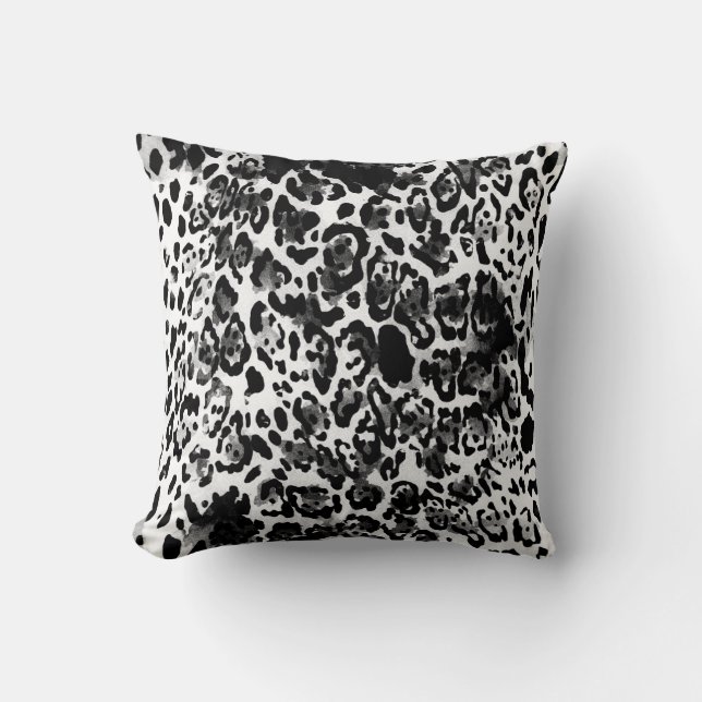 Black & White leopard Cushion (Front)