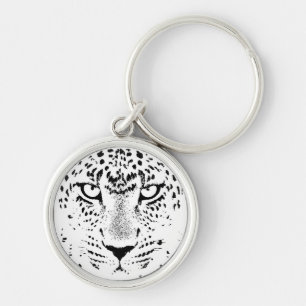 Black & White Leopard Eyes Key Ring