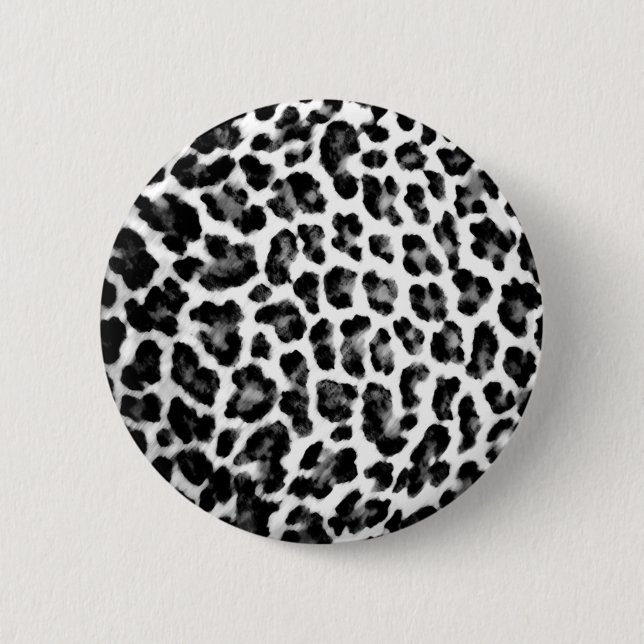 Black & White Leopard Print 6 Cm Round Badge (Front)