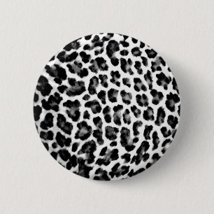 Black & White Leopard Print 6 Cm Round Badge