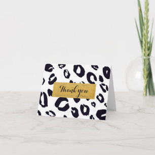 Black White Leopard Print Any Colour Thank You Car Card