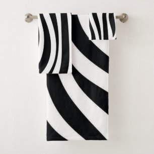 Black & White Leopard Print Bathroom Towel Sets