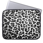 Black & White Leopard Print Laptop Sleeve