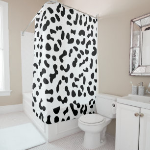 Black & White Leopard Print Shower Curtain