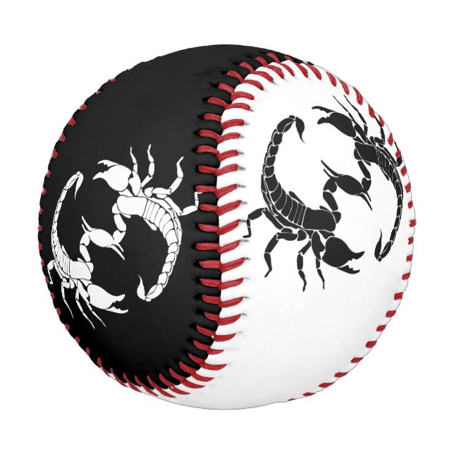 Black & White Letter S - Tribal Scorpion Design Baseball (Angled)