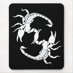 Black & White Letter S - Two Scorpions Mouse Mat