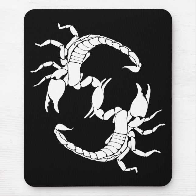 Black & White Letter S - Two Scorpions Mouse Mat (Front)
