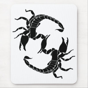 Black & White Letter S - Two Scorpions Mouse Mat