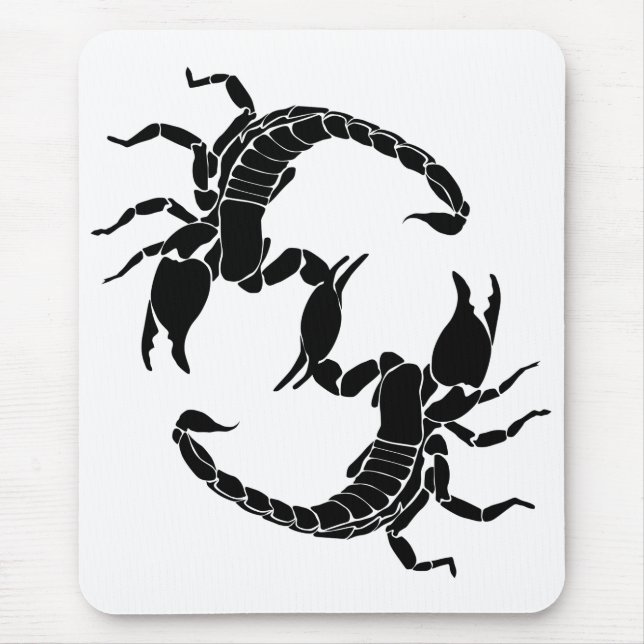 Black & White Letter S - Two Scorpions Mouse Mat (Front)