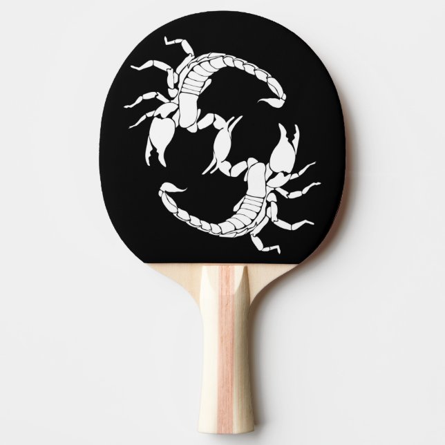 Black & White Letter S - Two Scorpions Ping Pong Paddle (Front)