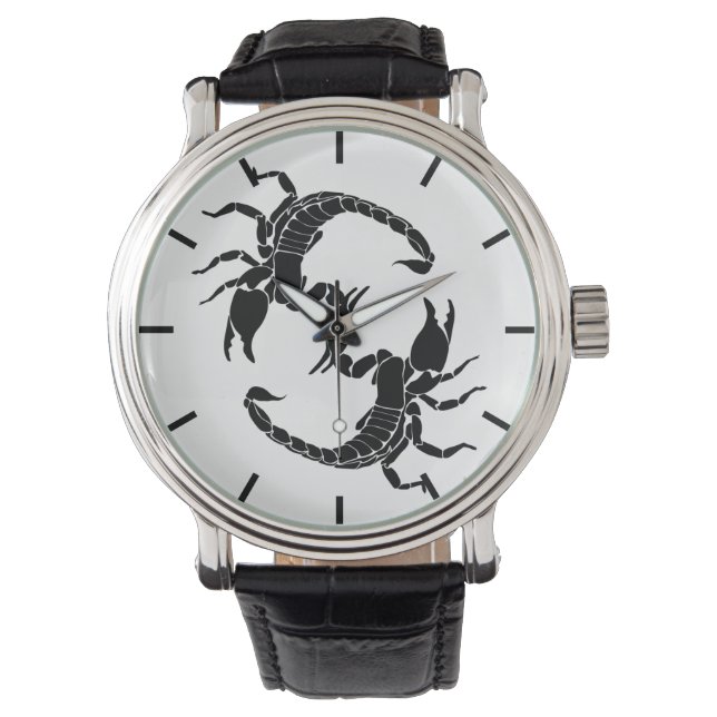 Black & White Letter S - Two Scorpions Watch (Front)