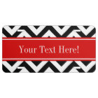 Black White LG Chevron Red Name Monogram