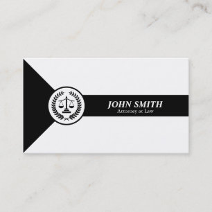 Black White Libra Laurel Classic Lawyer Business Card
