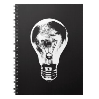 Black & White Light Bulb - Notebook