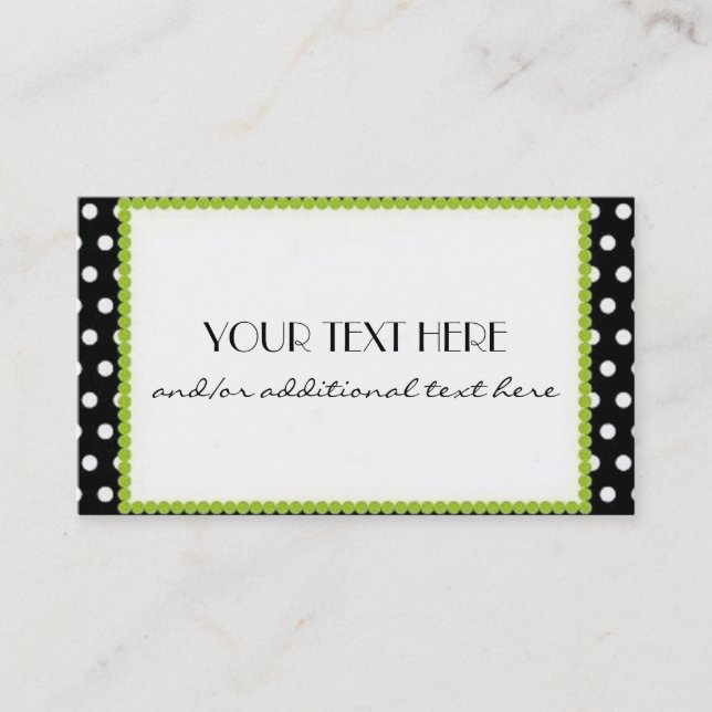 Black, White & Lime Business Card (Front)