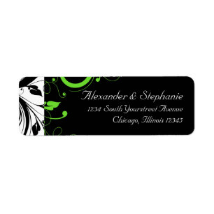 Black/White/Lime Green Bold Swirl Wedding